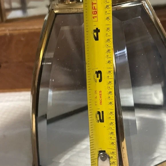 3x Brass Beveled Glass Chandelier Lamp Shades Brass Ceiling light 6 Sided - Picture 4 of 4